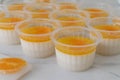 Very refreshing orange pudding in a cup
