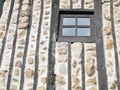 Very rustic window on an old mountain cabin. Royalty Free Stock Photo