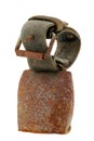 A very rusty Alps cow bell with original leather belt Royalty Free Stock Photo