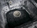 Very rusty black sink closeup Royalty Free Stock Photo