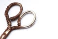 Very rusty scissors handle detail Royalty Free Stock Photo