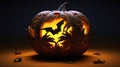 Very scary 3d Halloween pumpkins. Pumpkins 3d character. Holiday Halloween banner with pumpkin.