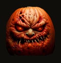 a very scary mean angry halloween pumpkin