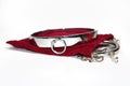 Very and kinky steel collar with handcuff Royalty Free Stock Photo