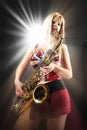 Very saxy girl Royalty Free Stock Photo