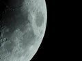 very sharp close-up of the rising crescent moon in the night sky Royalty Free Stock Photo