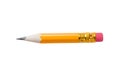 Very short yellow pencil with a rubber