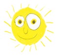 Very silly sun with big eyes