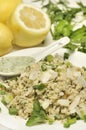 Barley and Urid Dal with lemon with herbs and spices