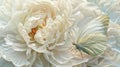 a very simple a fully-bloomed \'Gardenia Peony\'And a butterfly, Butterfly close-up realistic, artistic