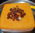 Very Simple recipe of Birthday sooji cake with nuts pudding