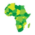 Very simplified infographical political map of Africa. Simple geometric vector illustration