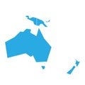 Very simplified infographical political map of Australia and Oceania. Simple geometric vector illustration