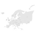 Very simplified infographical political map of Europe in grey. Simple geometric vector illustration Royalty Free Stock Photo