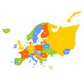 Very simplified infographical political map of Europe. Simple geometric vector illustration Royalty Free Stock Photo