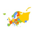 Very simplified infographical political map of Europe. Simple geometric vector illustration Royalty Free Stock Photo