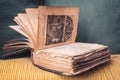Old and damaged spanish small bible Royalty Free Stock Photo