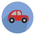 Very small red car, icon Royalty Free Stock Photo