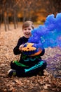 Young boy as a Jack Skellington on the Halloween