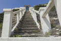 Very steep and long outdoors stairs Royalty Free Stock Photo