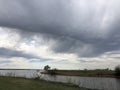 Strange and beautiful sky above Oklahoma City Royalty Free Stock Photo