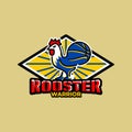rooster illustration basketball team logo with editable color and line vector art, with a simple and rocky theme Royalty Free Stock Photo