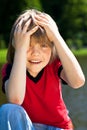 Very surprised young boy Royalty Free Stock Photo