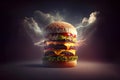 Spectacular Hamburger in dramatic environment