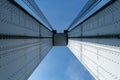 Very tall steel structure at the Wards Island Bridge in Manhattan, NYC Royalty Free Stock Photo