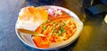 Very tasty breakfast known as misal pav