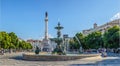 Very touristic place in downtown Lisbon - D.Pedro IV square - Portugal, Europe