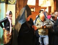 Very unusual black monks ritual in The Church of the Holy Sepulchre