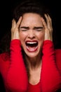 Very upset, emotional and angry woman Royalty Free Stock Photo
