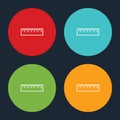 Very Useful Ruler Line Icon On Four Color Round Options
