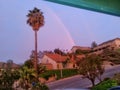 Very visable Rainbow over house Royalty Free Stock Photo