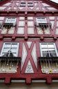 Very well-kept half-timbered house with easter decoration