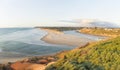 Very Wide Angled View of Southport Beach Approaching Sunset Royalty Free Stock Photo