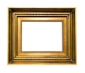 Very wide old wooden picture frame cutout Royalty Free Stock Photo
