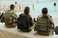 Very Young Soldiers guard a Meeting in a Military School