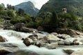 Verzasca river and water rapids in Lavertezzo, Switzerland