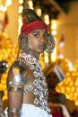 A Ves Dancer Up Country dancers waits to perform during the Esala Perahera in Kandy, Sri Lanka. Royalty Free Stock Photo