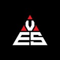 VES triangle letter logo design with triangle shape. VES triangle logo design monogram. VES triangle vector logo template with red Royalty Free Stock Photo