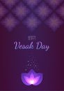 Vesak Day background vertical banner. Vector greeting card.