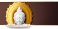 Vesak Day Creative Concept for Card Banner. Celebration Vesak Day background with Buddha silhouette Royalty Free Stock Photo