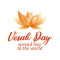 Vesak day greeting with lotus flower