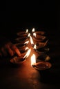 Vesak Lantern Festival in Sri Lanka. Oil lamps