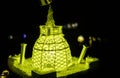 Vesak lantern, Stupa-shaped handmade competition-style Vesak kudu wrap with decorated paper cut design. traditional Vesak