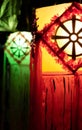 Vesak lanterns bokeh effect night photograp