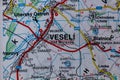 Veseli nad Moravou, Czechia, on a road m Royalty Free Stock Photo