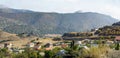 Veseloe village near Sudak. View of village Veseloe on the Black Sea coast on beautiful mountains Royalty Free Stock Photo